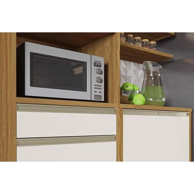 Kit Cozinha Modulada 3 Peças Tempranillo 2aéreos+ 1 Paneleiro C3p82 Amendoa Off White Ronipa