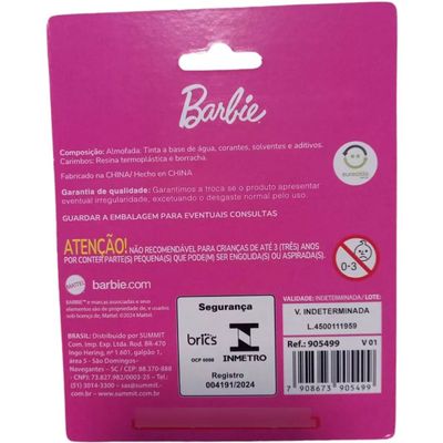 KIT DE CARIMBOS AUTOTINTADO E ALMOFADA BARBIE 5 PEÇAS - TRIS