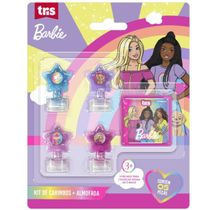 KIT DE CARIMBOS AUTOTINTADO E ALMOFADA BARBIE 5 PEÇAS - TRIS