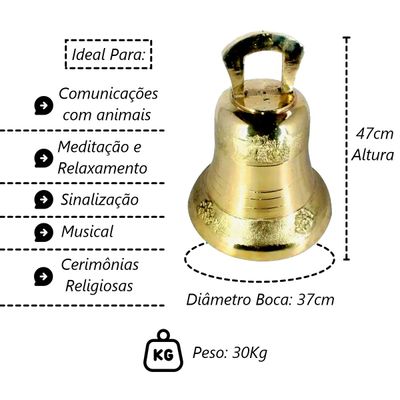 Sino Alça De Bronze Para Casa Chácara Sítio Capela 37x47 N8
