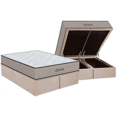 Conjunto Box Baú Queen: Colchão Espuma Orthoflex D45 Genova + Base Crc Suede Clean (158x198)