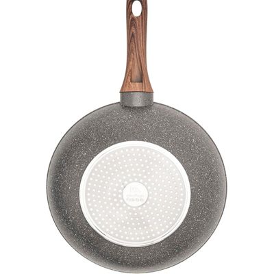Frigideira Wok Panela Cerâmica Indução Antiaderente 28cm Mimo Style Linha Grafito Cook 4,15 Litros Para Yakisoba Com Tampa De Vidro