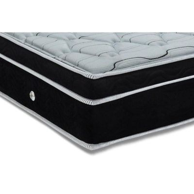 Cama Box King: Colchão Molas Superpocket Ensacadas Ortobom Elegant + Base Crc Suede Black (193x203)