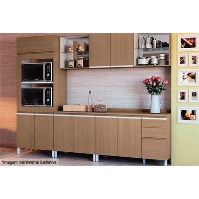 Módulo Cozinha Nox Tampo Para Balcão E607 80cm Nogal