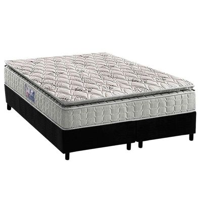 Conjunto Box Queen: Colchão Espuma D33 Orthosono + Base Crc Suede Black (158x198)