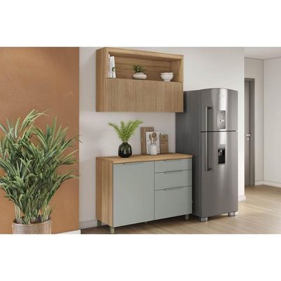 Cozinha Modulada Completa Marquesa 2 Peças 1 Aéreo + 1 Balcão C2p29 Nature