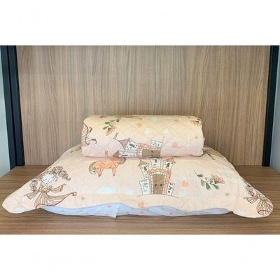 Kit Cobre Leito Infantil Com Porta Travesseiro Appel Princesa - Solteiro