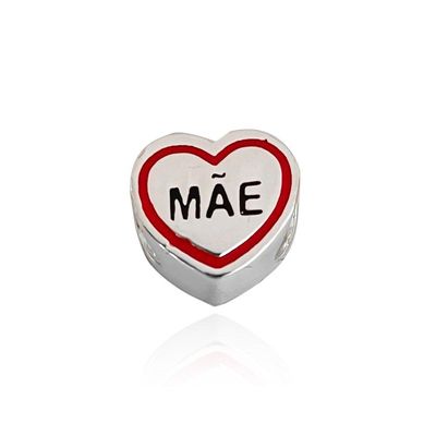 Berloque Mãe Em Prata 925 Esmaltado - Símbolo De Amor E Carinho