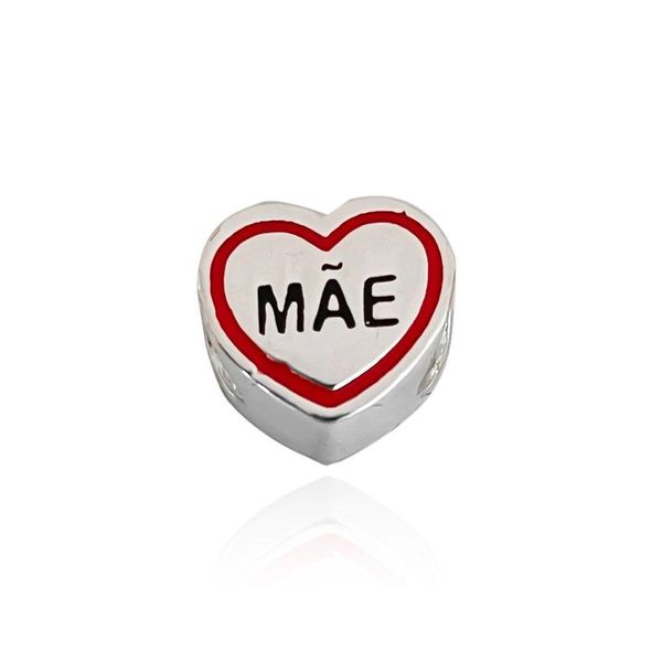 Berloque Mãe Em Prata 925 Esmaltado - Símbolo De Amor E Carinho