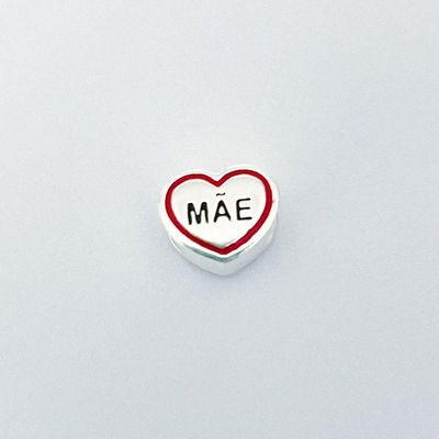 Berloque Mãe Em Prata 925 Esmaltado - Símbolo De Amor E Carinho