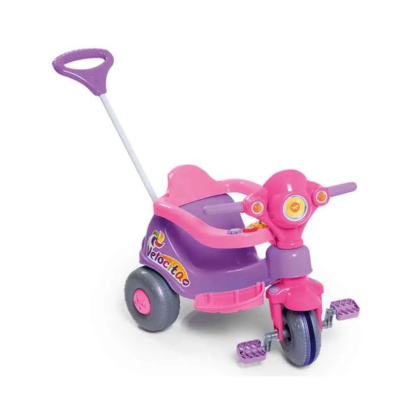 Triciclo Velocita Calesita com Empurrador Lilás