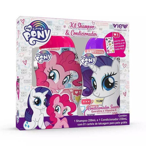 Kit Shampoo e Condicionador My Little Pony com Cartela de Adesivos Kit Shampoo e Condicionador My Little Pony com Cartela de Adesivos