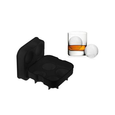 Forma de Gelo Silicone Preto Retangular 24 Cubos e 4 Esferas