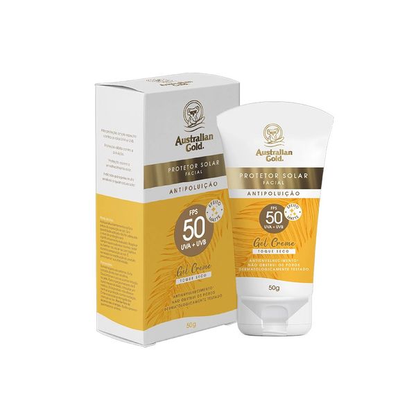 Protetor Solar Facial Australian Gold Gel Creme Fps50 50g