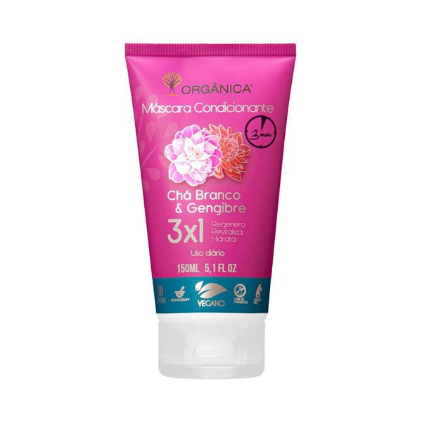Máscara Condicionante Orgânica Seladora Chá Branco e Gengibre
