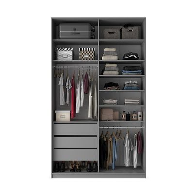 Guarda-Roupa Closet Sion 100% MDF 3 GV Cinza 140 cm