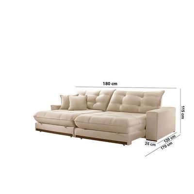 Sofá Duque Dois Módulos De 90cm B25cm Meu Sofá Online A294 Linho Creme
