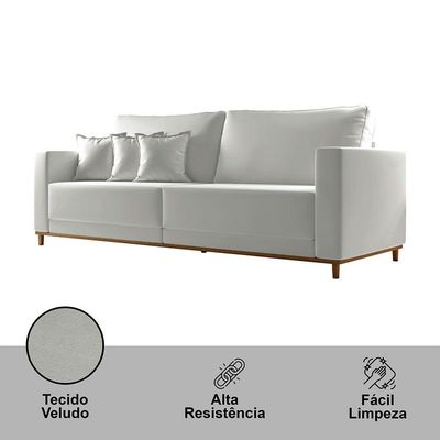 Sofá Djon 02 Módulos De 80cm B20cm Meu Sofá Online B026 Veludo Prata
