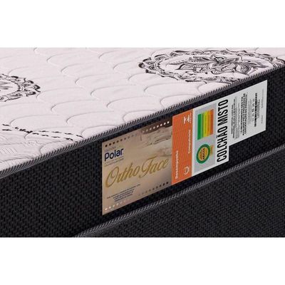 Cama Box Solteiro: Colchão Ortopédico Polar D28 Orthoface Black + Base Crc Suede Black (78x188)