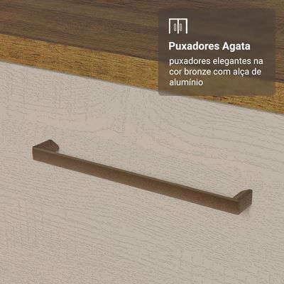 Armário De Cozinha Completa 549cm Rustic/crema Agata Madesa 01 Rustic/crema