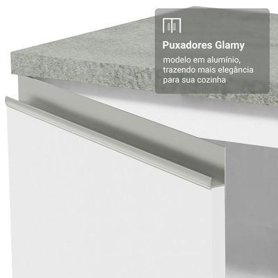Armário De Cozinha Completa 549cm Branco Glamy Madesa 01 Branco