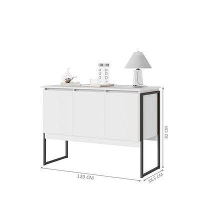 Buffet 3 Portas Elegante Noronha - Branco E Preto Branco E Preto