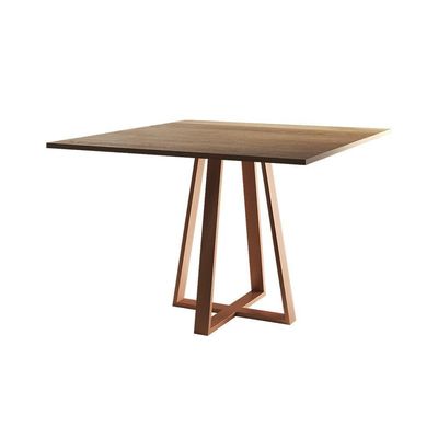 Mesa De Jantar Mônaco 110cm Tampo Imbuia Pés Cobre Marrom