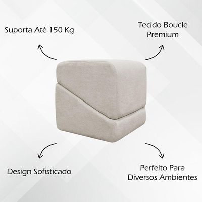 Puff Decorativo Para Sala Sense Persa Bouclé