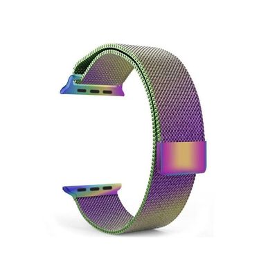 Relógio Smartwatch W34s Rosê Gold Pulseira De Aço Arco íris