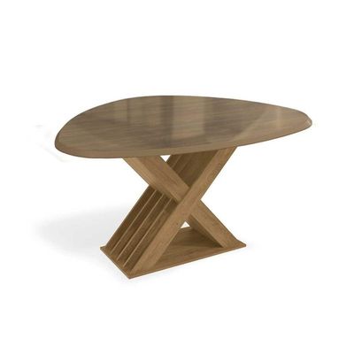 Mesa Para Cozinha Graviola Com Tampo Madeirado Com Vidro 135x105cm Freijó Off White Kappesberg