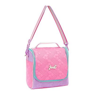 Kit Mochila De Rodinhas + Lancheira Térmica + Estojo Box Love Just Estrelas Denlex Colorido
