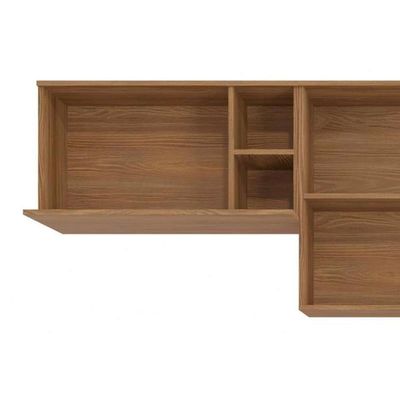 Cozinha Modulada Completa Botanic 5 Peças 3 Aéreos + 1 Balcão + 1 Complemento M662 Nogueira Verde Oliva
