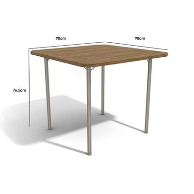 Mesa Para Cozinha Sena Com Tampo 90cm Niquel Nogueira Kappesberg