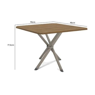 Mesa Para Cozinha Volga Com Tampo 90cm Niquel Nogueira Kappesberg