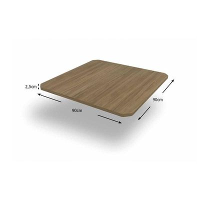 Mesa Para Cozinha Loire Aço Com Tampo Madeirado 90x90cm Preto Fosco Nogueira Kappesberg