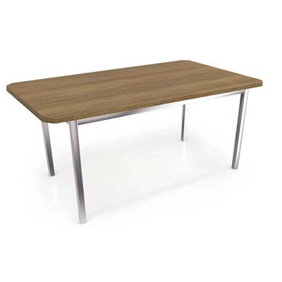 Mesa Para Cozinha Reno Com Tampo 160cm Cromada Nogueira Kappesberg
