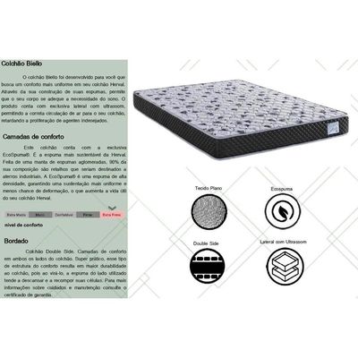 Conjunto Box Solteiro: Colchão Anatômico Herval Compact Ag 65 - Ag Biello + Base Crc Suede Black (88x188)
