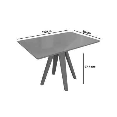 Mesa Para Cozinha Duna Madeira Maciça Com Tampo Madeirado Com Vidro 80x120cm Carvalho Off White Vidro Off White Kappesberg