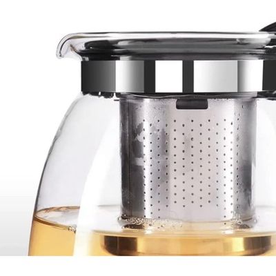 Chaleira Bule De Vidro Com Infusor Chá Café Inox 950ml