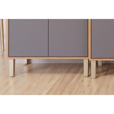 Cozinha Completa 5 Peças Divina 2 Aéreos 2 Balcões 1 Torre Quente C5p187 Freijó Titanium