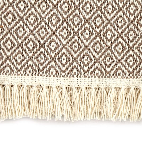 Tapete Artesanal Le Boho 50x80cm Cru Chocolate 100% Algodão