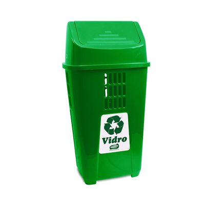 Lixeira para Coleta Seletiva 50l Plasvale Verde