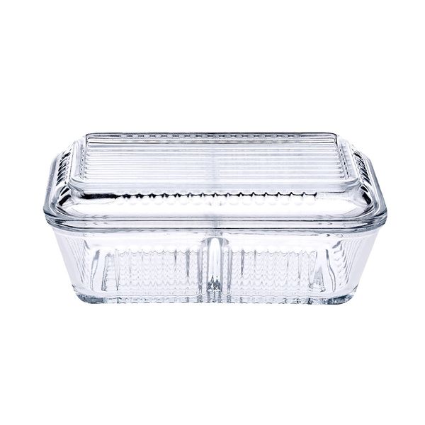 Manteigueira em Vidro com Divisória Pasabahçe Full Fit Frigo 17x10x8cm Manteigueira em Vidro com Divisória Pasabahçe Full Fit Frigo 17x10x8cm