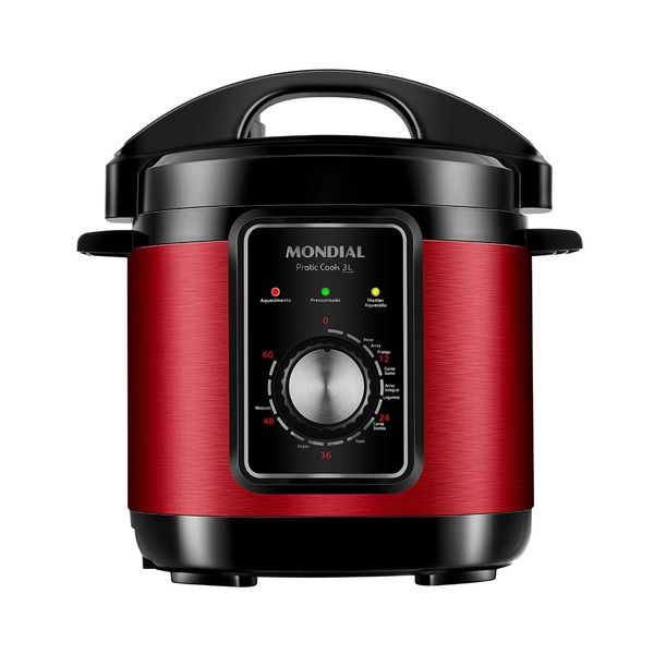 Panela de Pressão Elétrica Mondial Digital Master Cooker PE-47-3L-RI Vermelha 3 Litros - 110V