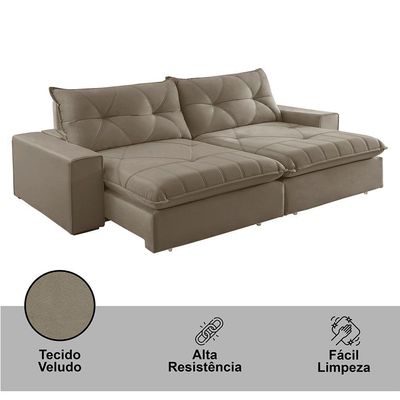 Sofá Hall Veludo Dois Módulos De 80cm B25cm Meu Sofá Online B002 Veludo Capuccino