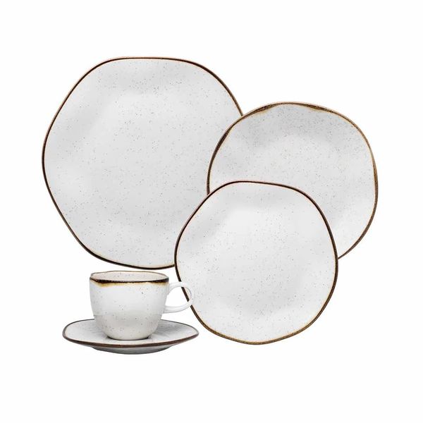 Aparelho de Jantar e Chá Oxford Ryo Maresia em Porcelana com 30 Peças Aparelho de Jantar e Chá Oxford Ryo Maresia em Porcelana com 30 Peças