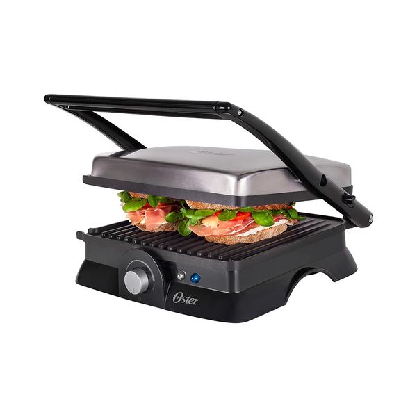 Grill Retangular Oster OGRL210 Inox com Coletor - 127V Grill Retangular Oster OGRL210 Inox com Coletor - 127V