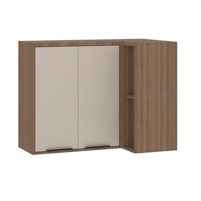 Armário Aéreo Canto Reto 95 Cm Aspen Luciane Moveis beige