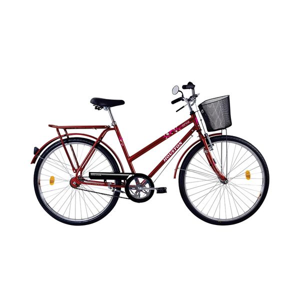 Bicicleta Houston Ônix Vb Aro 26 com Bagageiro Vermelha Sun Red com Cesta Bicicleta Houston Ônix Vb Aro 26 com Bagageiro Vermelha Sun Red com Cesta