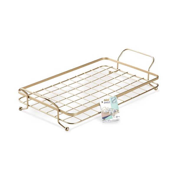 Bandeja Arthi Gold Inox com Alça 48,5cmx25,2cm 1 Peça Bandeja Arthi Gold Inox com Alça 48,5cmx25,2cm 1 Peça